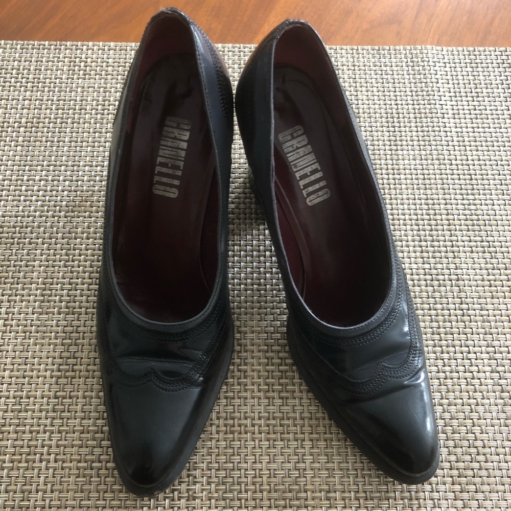 Prada for Granello Brogue Wingtip Stacked Pumps